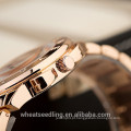 2015 Moda Genebra aço inoxidável volta ouro relógios para homens